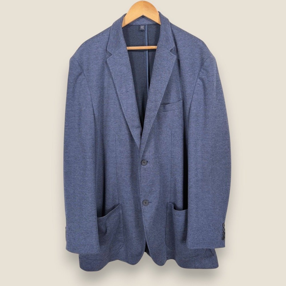 Jos A Bank Unstructured Blazer Sport Coat Men 3XLT Tall Blue Traditional Travel - Picture 1 of 15